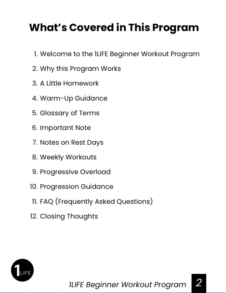 1LIFE Beginner Workout Program